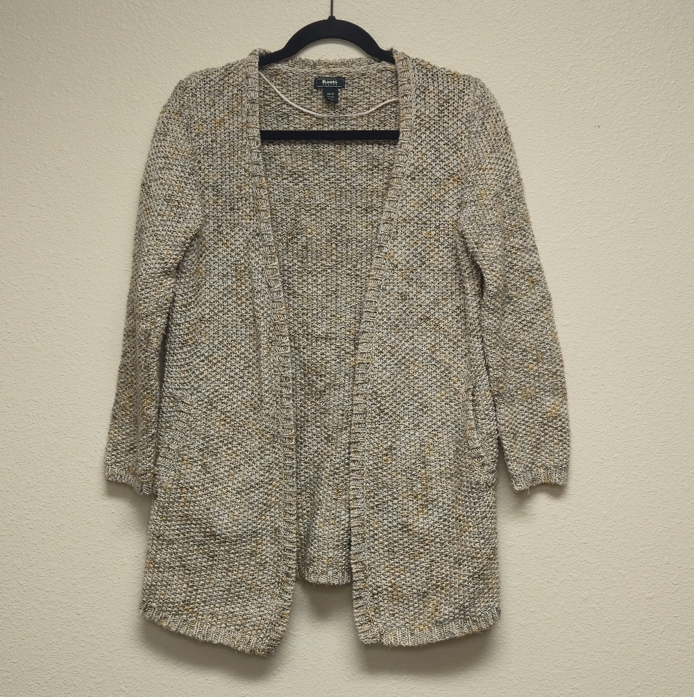 Roots Tan Knit Cardigan Sweater